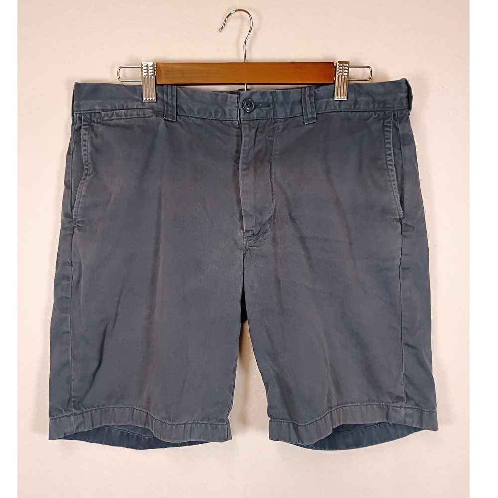 Preppy J.Crew Mens 32 Navy Blue Stanton Chino Cotton Twill 9" Inseam Shorts